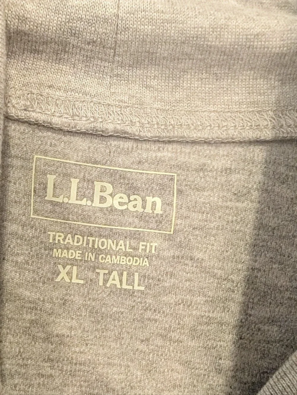 L.L. Bean Men XL Tall Carefree Unshrinkable Mockneck Turtleneck Shirt Gray